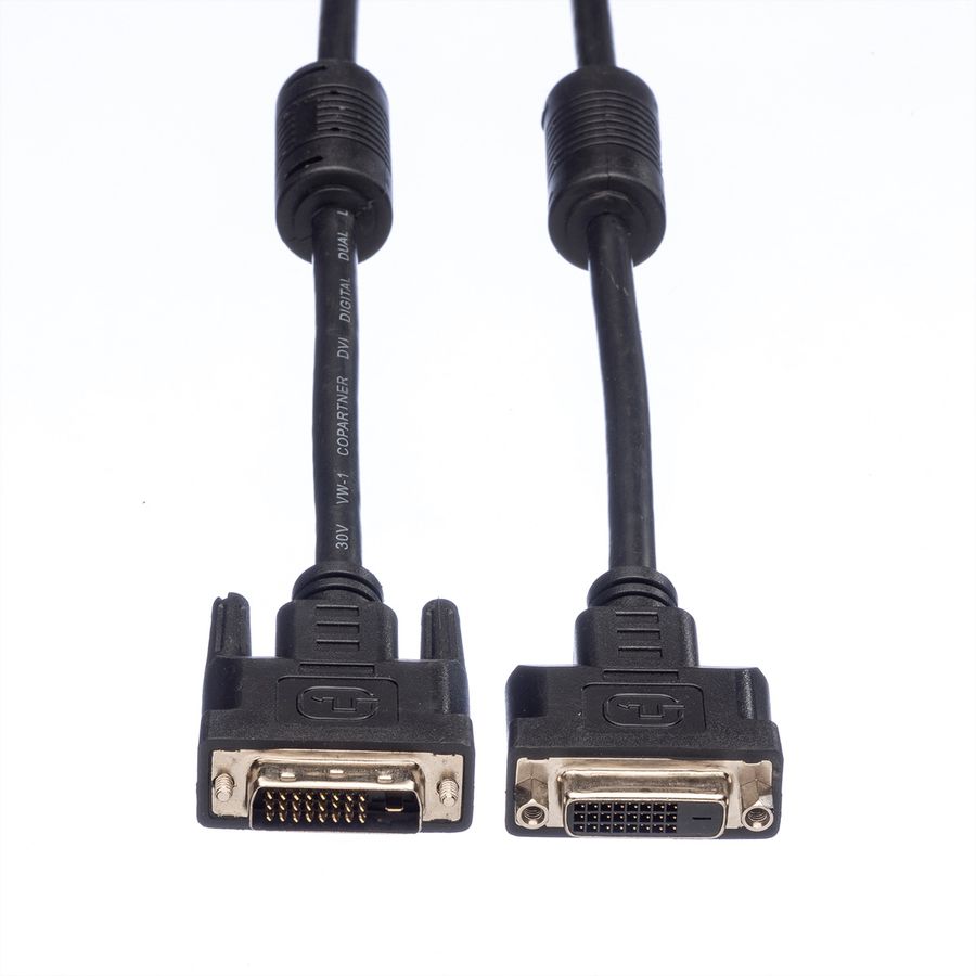 VALUE Monitor DVI Cable, DVI (24+1), Dual Link, M/F, 2 m