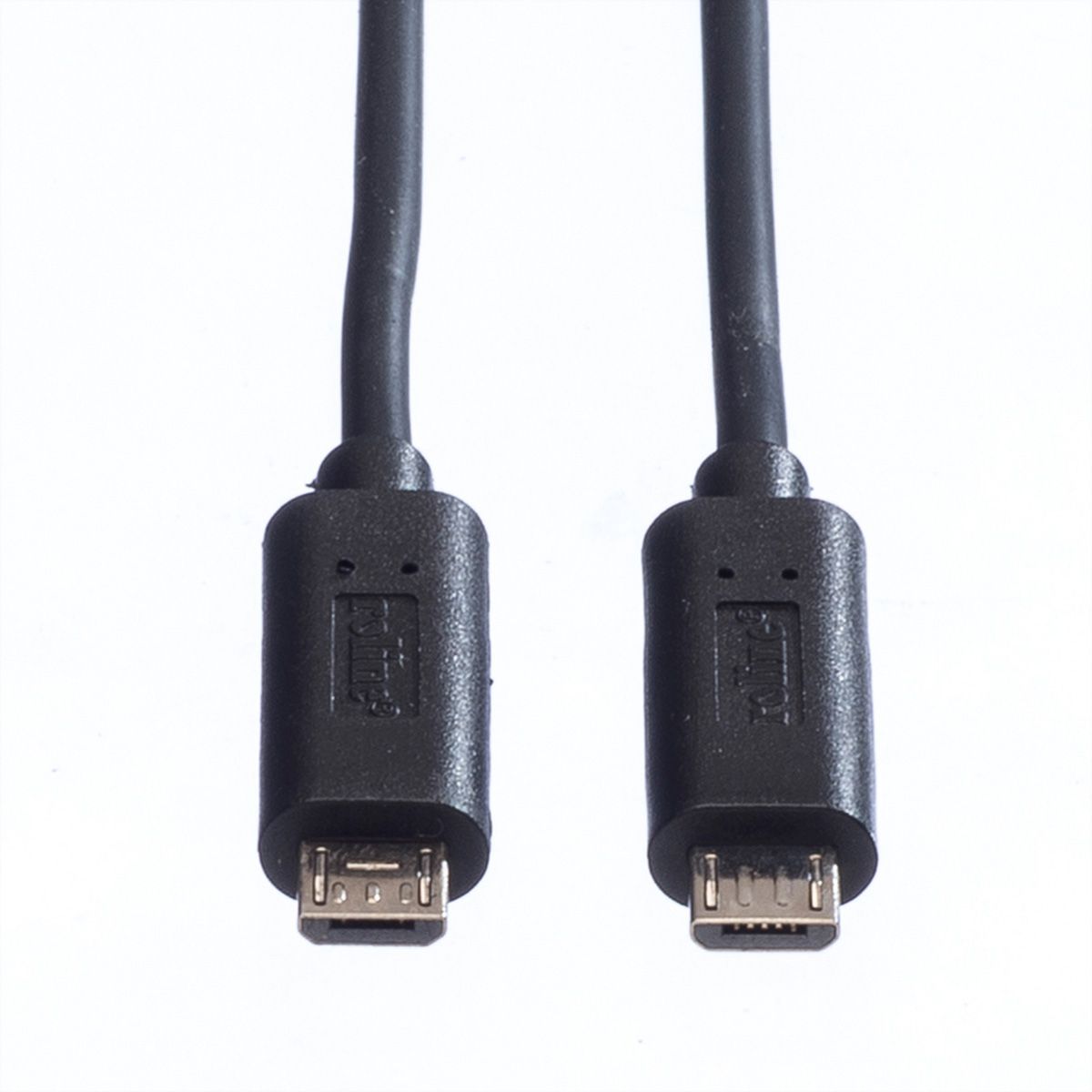 ROLINE USB 2.0 Charging Cable, Micro B - Micro B, M/M, black, 0.3 m