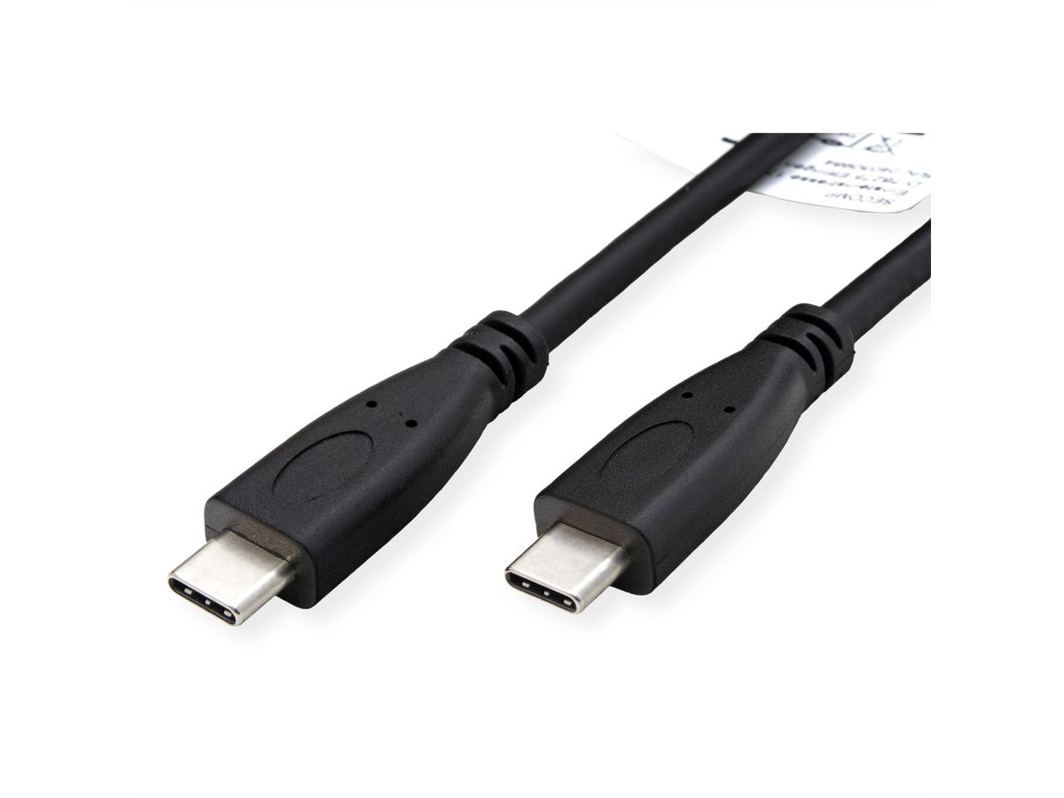 ROLINE RM USB 3.2 Gen 2 Cable, PD (Power Delivery) 20V5A, with Emark, C-C, M/M, black, 1 m