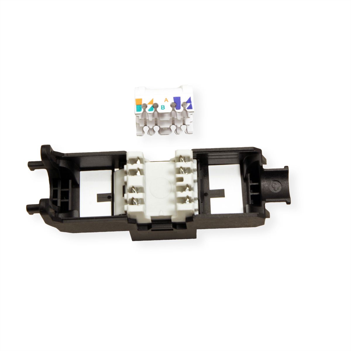 ROLINE Cat.6A (Class EA) Keystone, RJ-45, UTP, with shutter, Tool-free, black