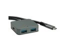 VALUE USB 3.2 Gen 2 Hub, 4 Ports (2x A + 2x C), with Extension Cable, 3 m