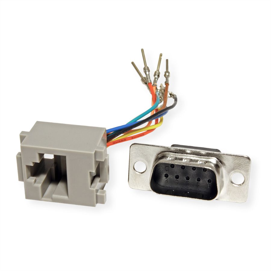 ROLINE DB9 plug - RJ-45 socket 8P / 8C 8-Wire, silver