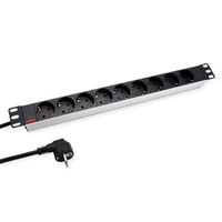 ROLINE PDU for Cabinet, 9x socket, 45°, 16A, silver, 2 m