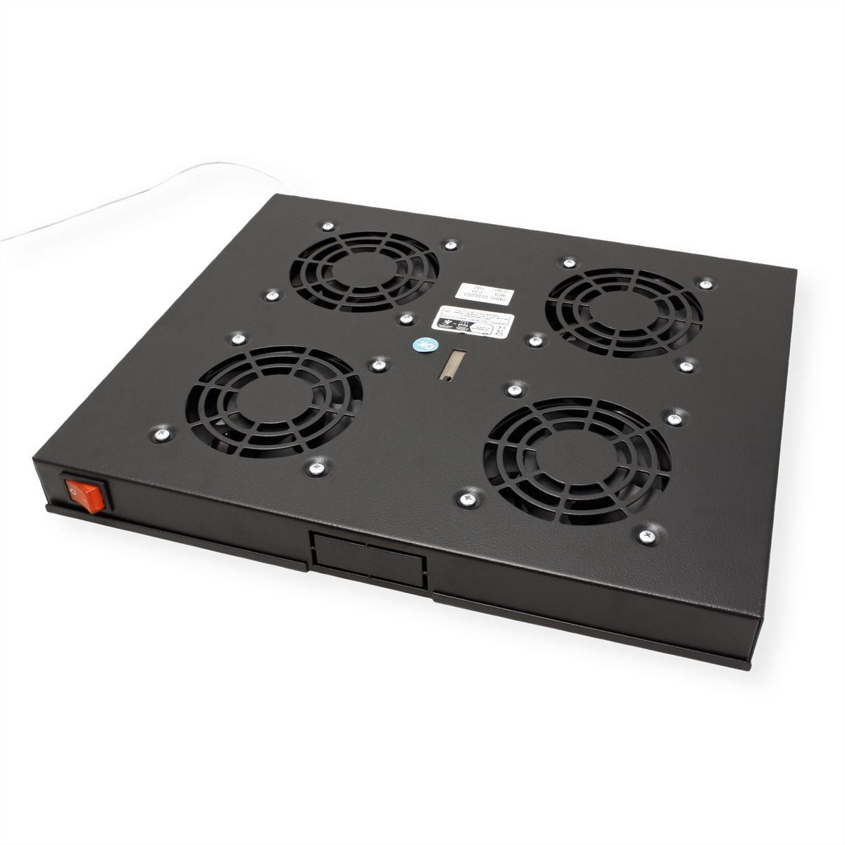 ROLINE 19-inch fan unit 4 fans, Thermostat black