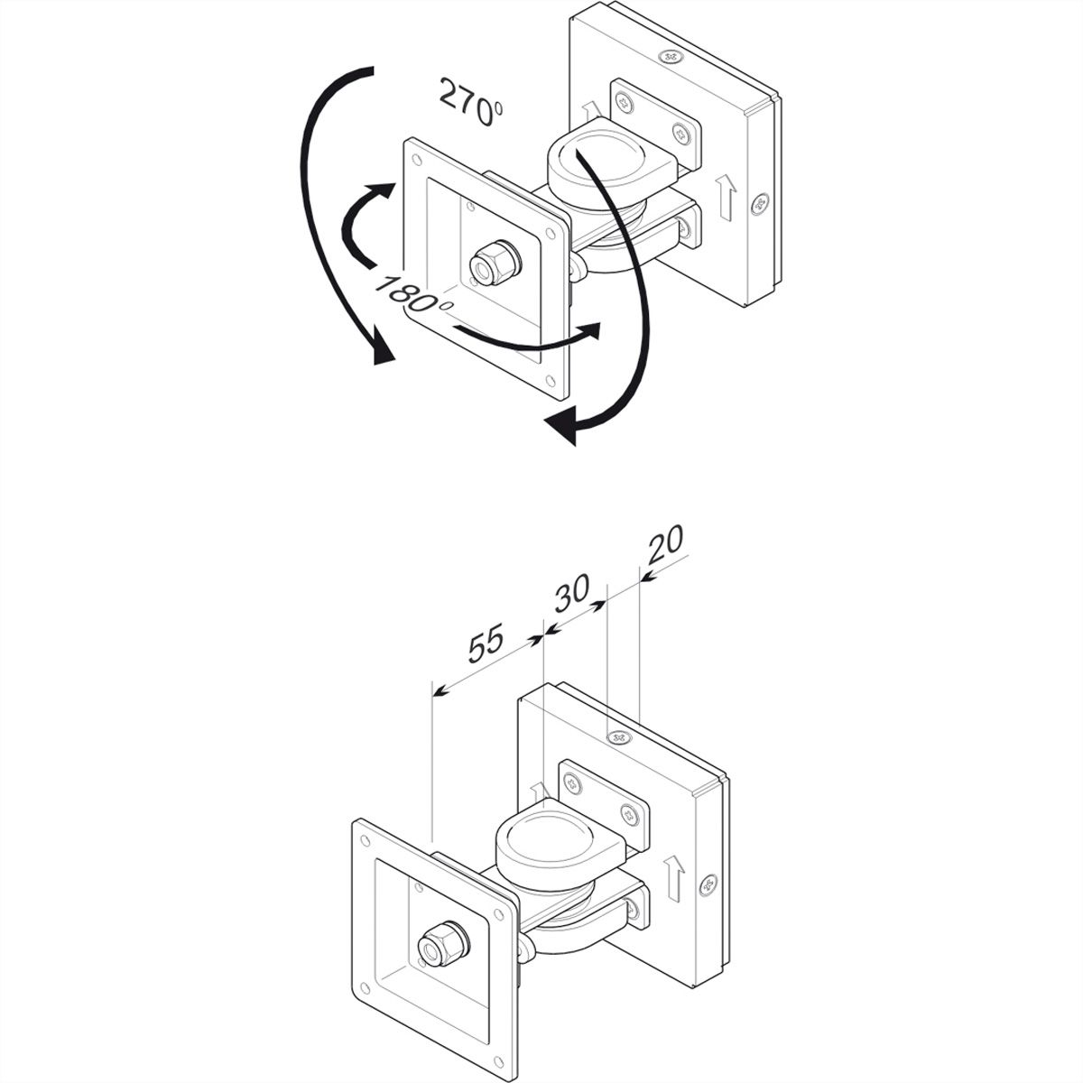 ROLINE LCD Monitor Wall Mount Kit, 1 Joint