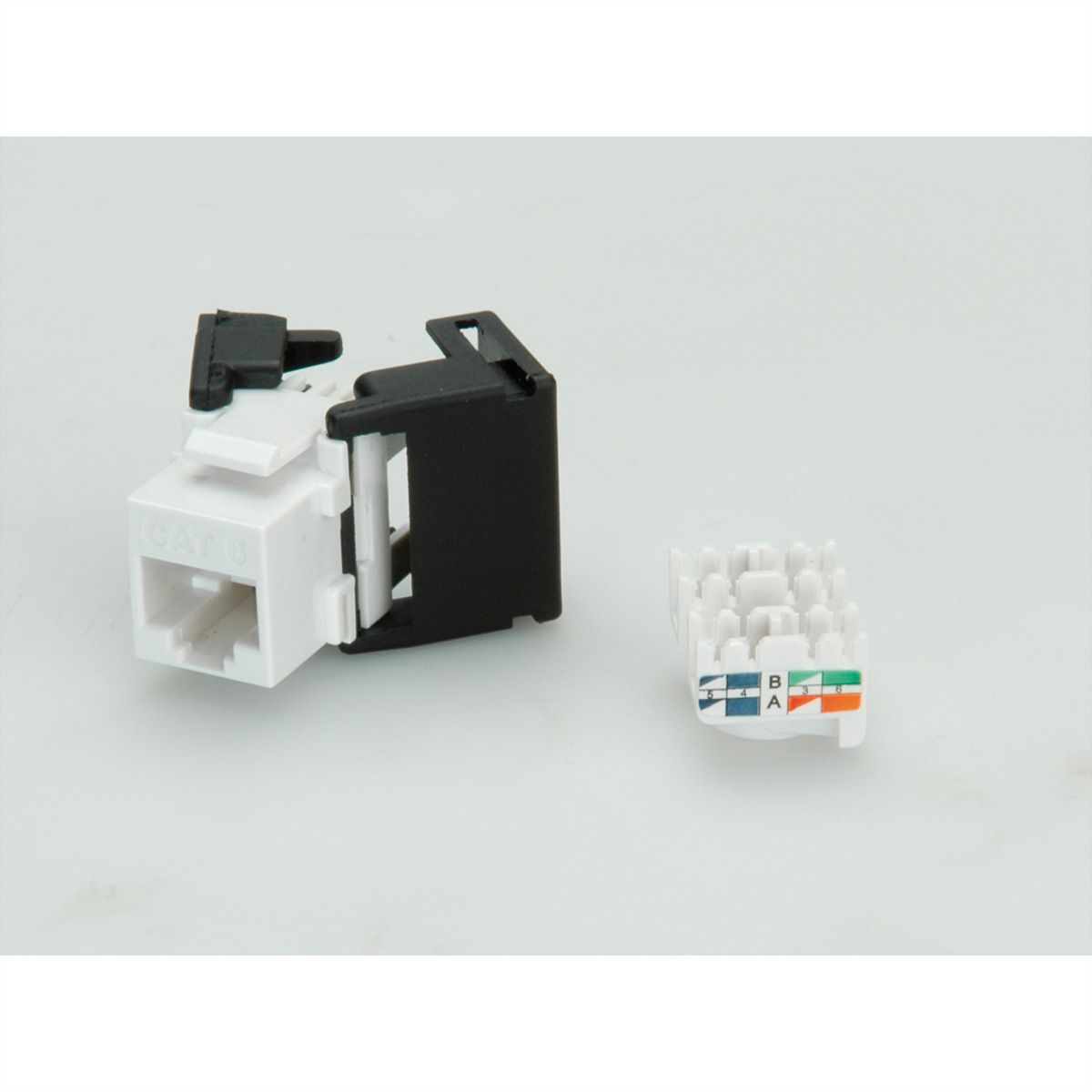 VALUE Keystone Jack, Cat.6 (Class E), RJ-45, UTP, 180°, tool-free, white