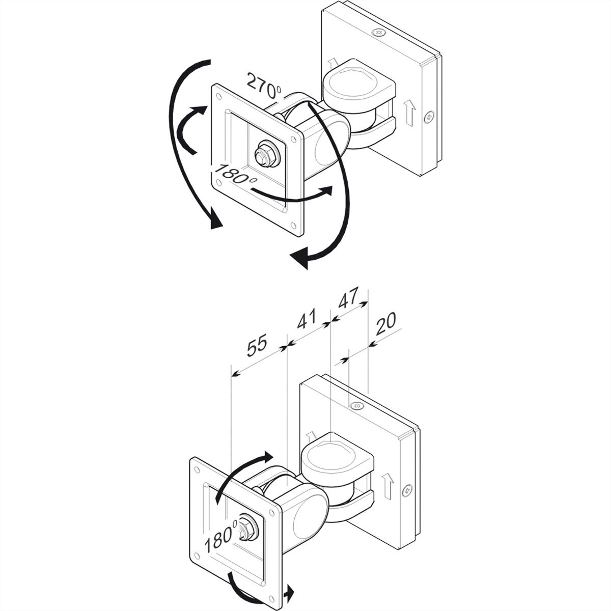 ROLINE LCD Monitor Wall Mount Kit, 2 Joints