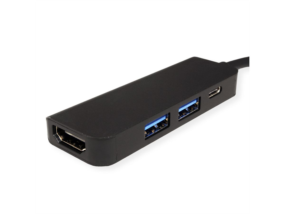 VALUE Type C HDMI Adapter M F 2x USB 3.2 Gen 1 A F 1x Type C Power Delivery SECOMP International AG