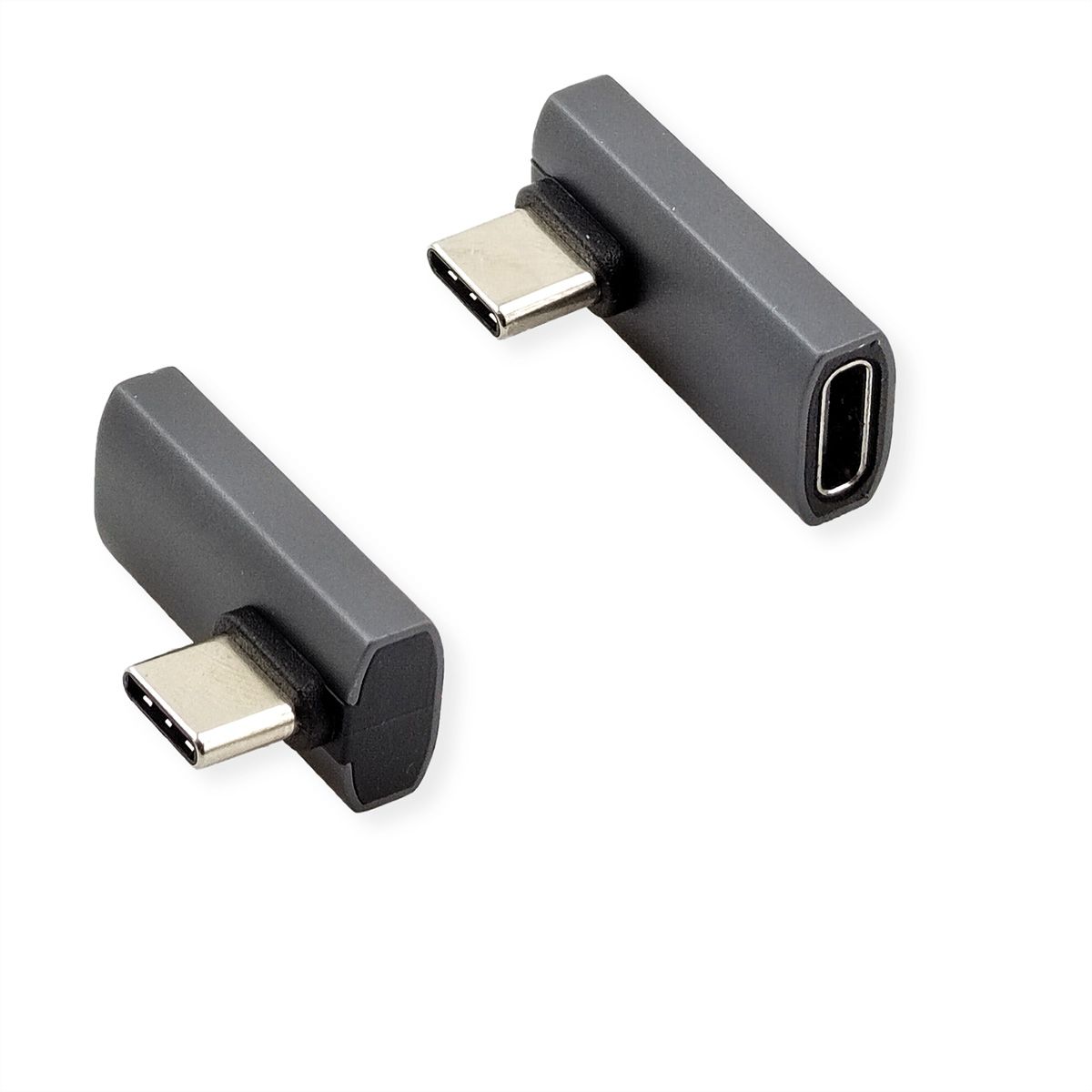 ROLINE Adapter, USB4 Gen 3x2, Aluminum, 90° rotated, Type C, M/F, silver