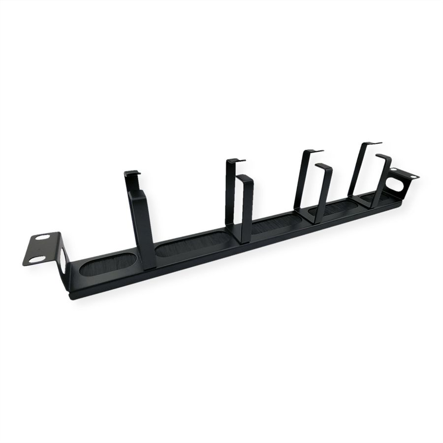 VALUE 19" Cable Management 1U, with 4 Metal Rings (G-Type), with Brush Seal, black
