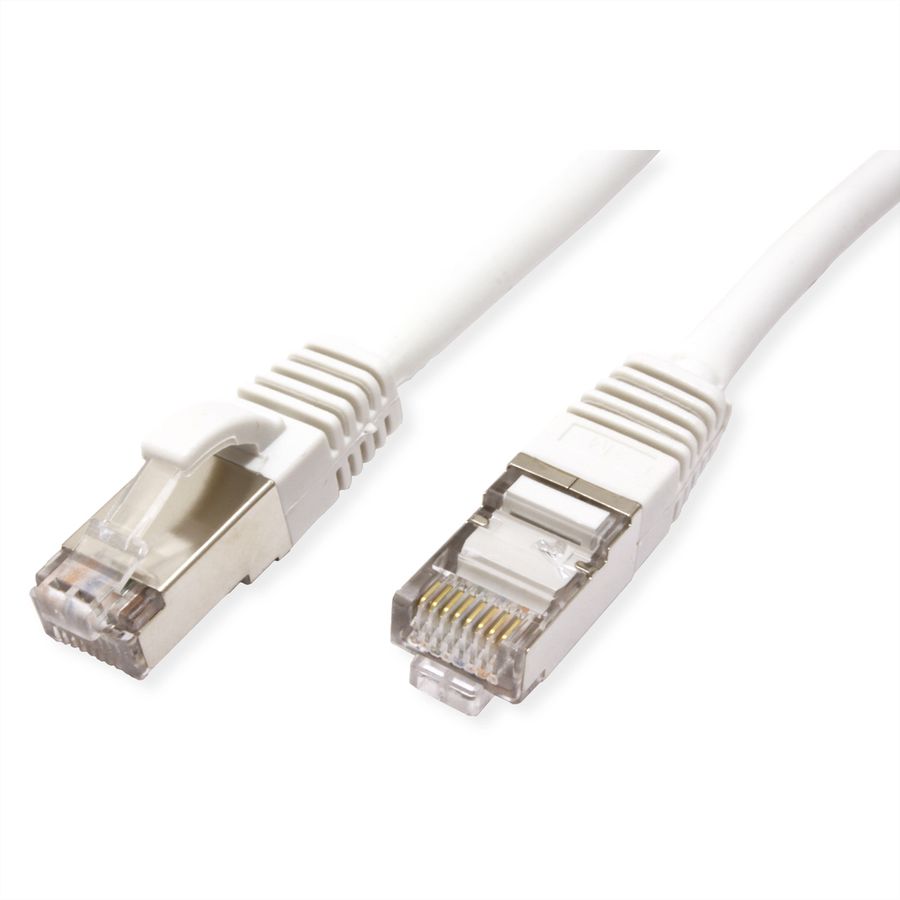VALUE S/FTP Patch Cord Cat.6 (Class E), halogen-free, white, 0.5 m