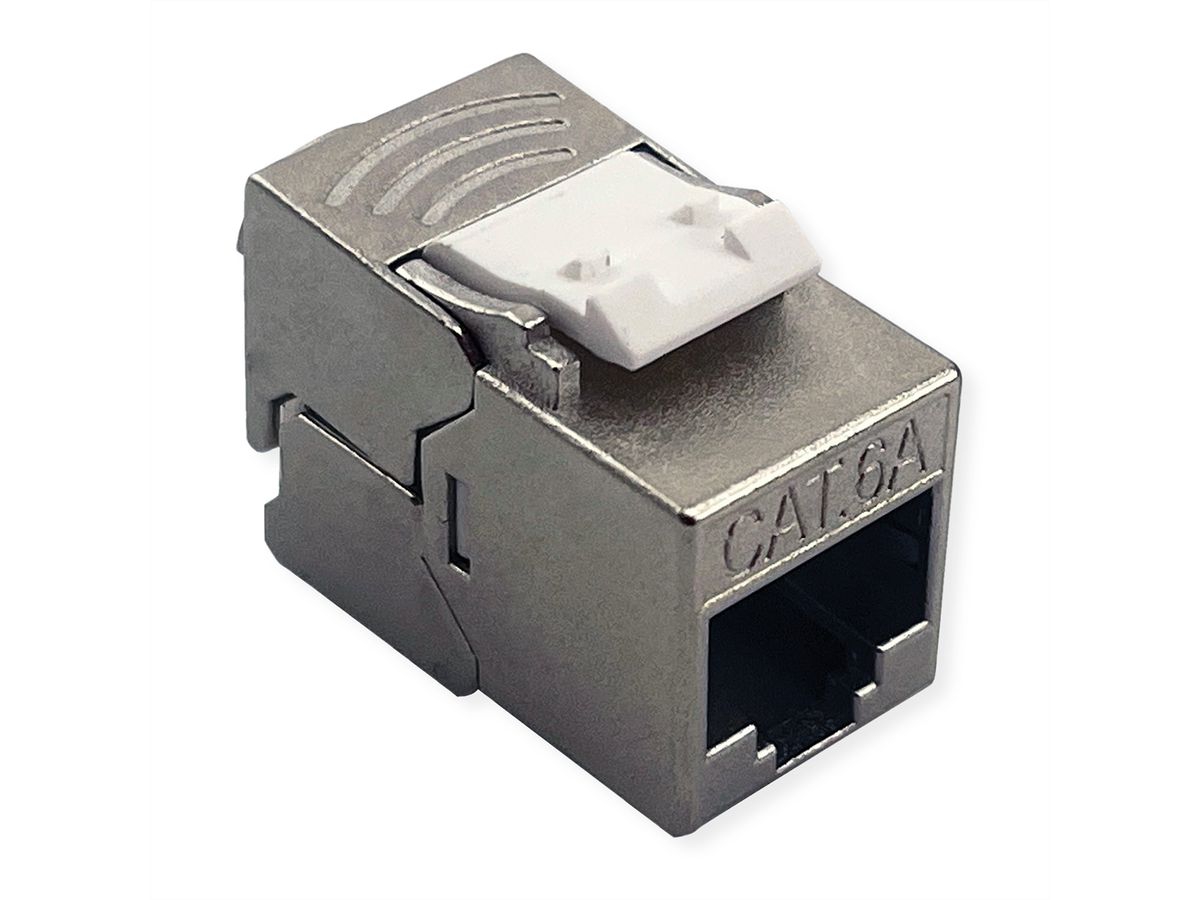 ROLINE Keystone Jack, Cat.6A (Class EA), RJ-45, STP, tool-free, SLIM and SHORT, silver