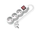 VALUE French Power Strip, 3-way, with illuminated Switch, white, 1.5 m
