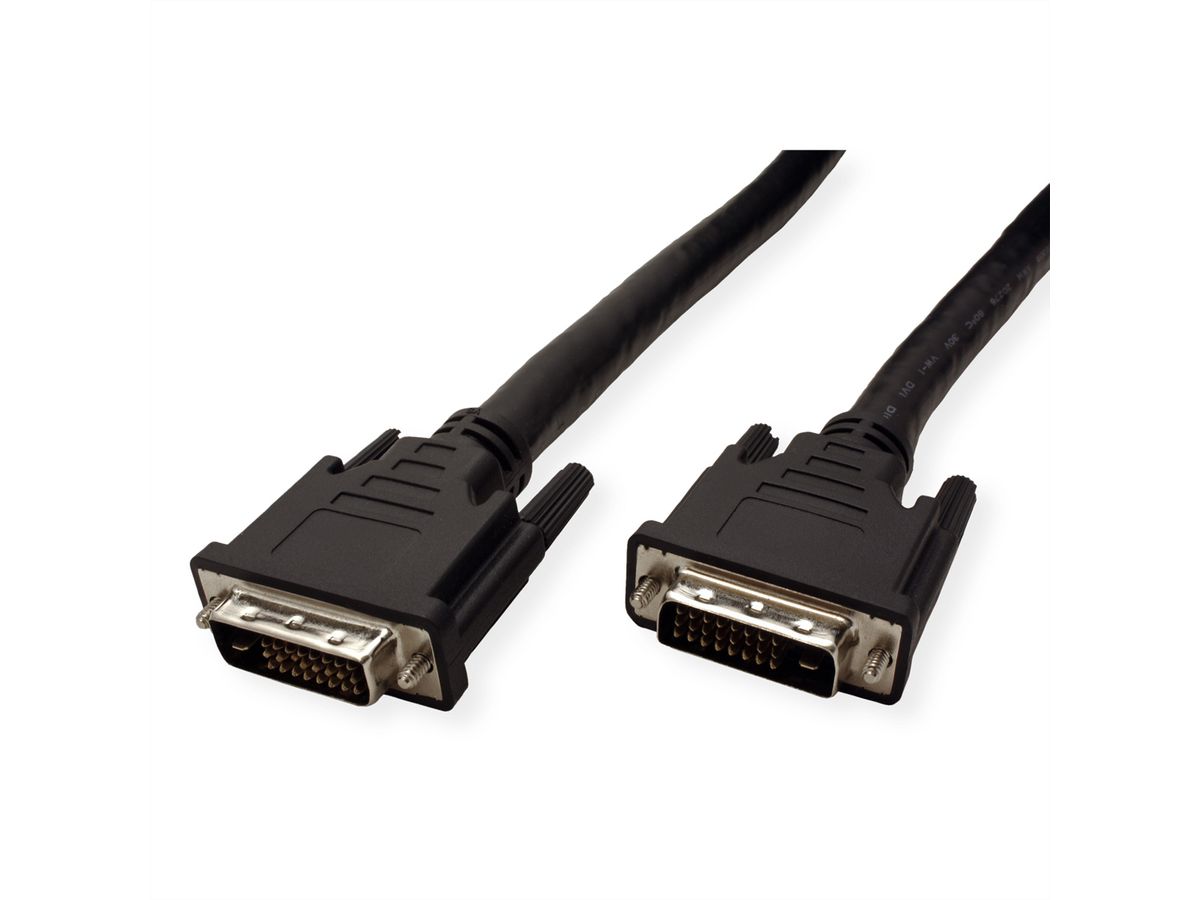 ROLINE DVI Cable, DVI (24+1), Dual Link, M/M, 20 m