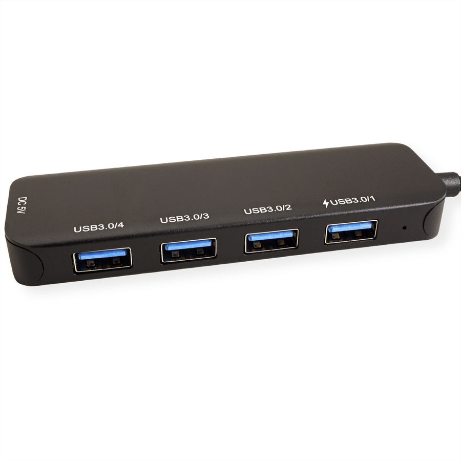 VALUE USB 3.2 Gen 1 Hub, 4 Ports, Type C Connection Cable