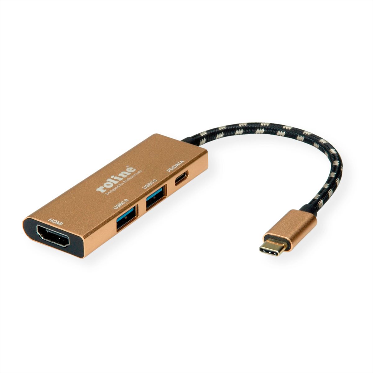 ROLINE GOLD USB-C Docking Station, 4K HDMI, 2x USB 3.2 Gen 1 ports, 1x USB Type C PD (Power Delivery)