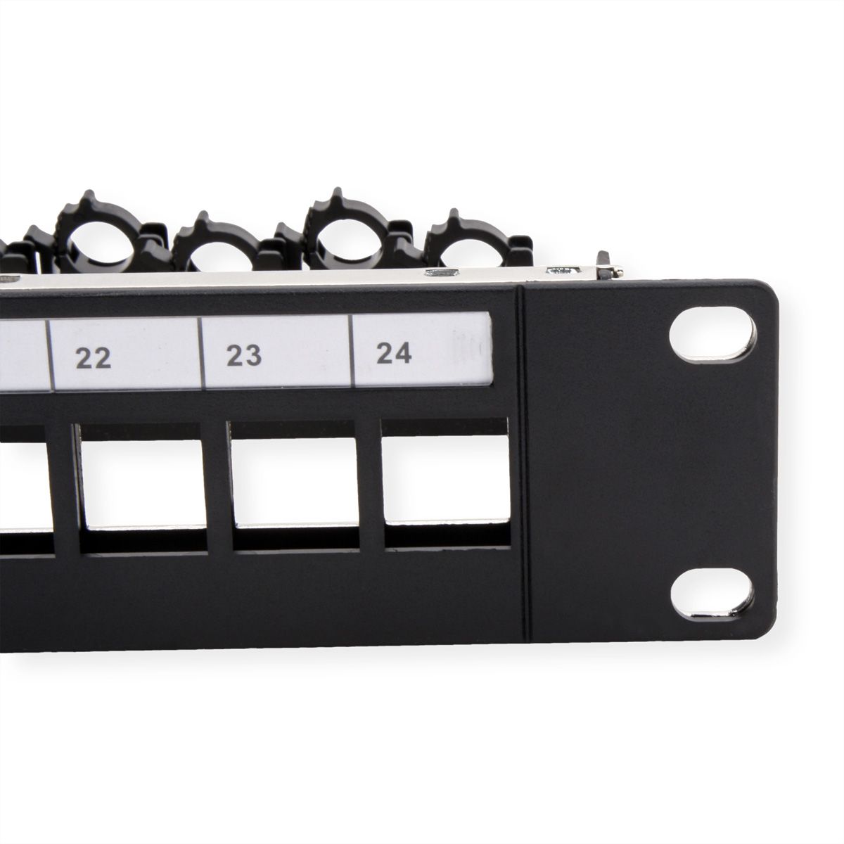 ROLINE Keystone 19'' Module Frame, empty, 24 ports, shielded, clip fixing, black