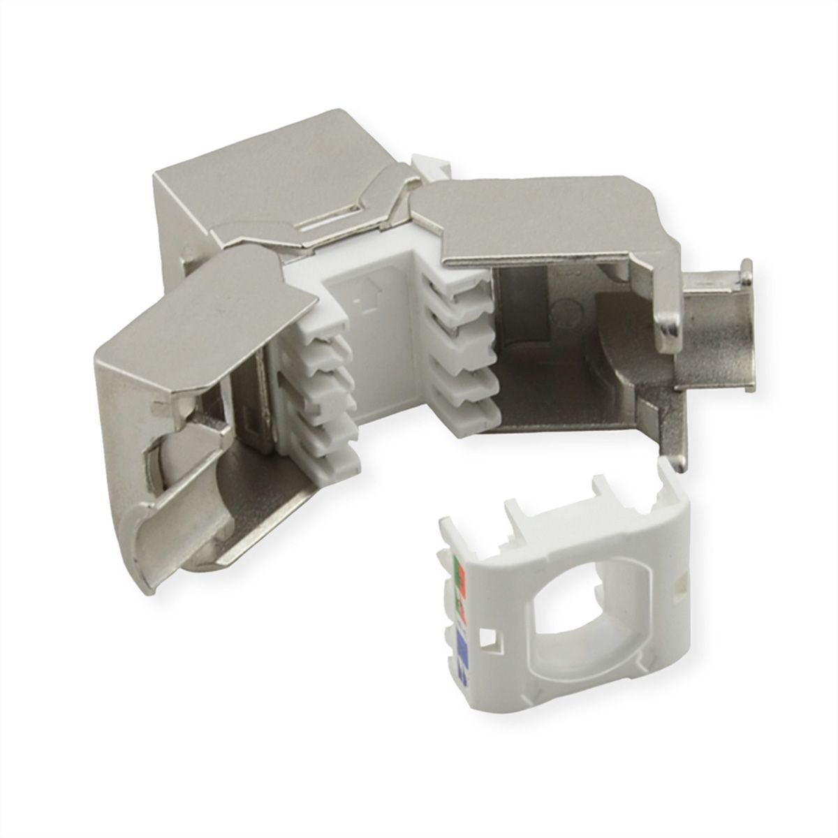 VALUE Keystone Jack, Cat.8 (Class I), RJ-45, STP, Tool-Free, silver