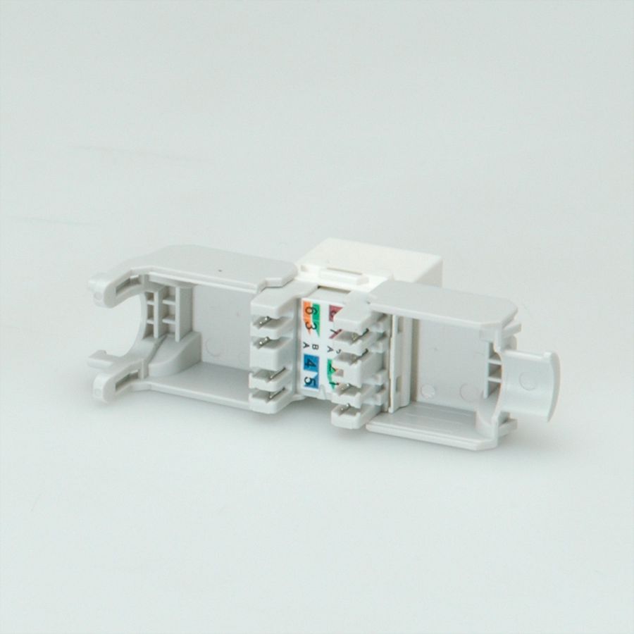 ROLINE Cat.6 (Class E) Keystone Jack, RJ-45, UTP, tool-free, white, white