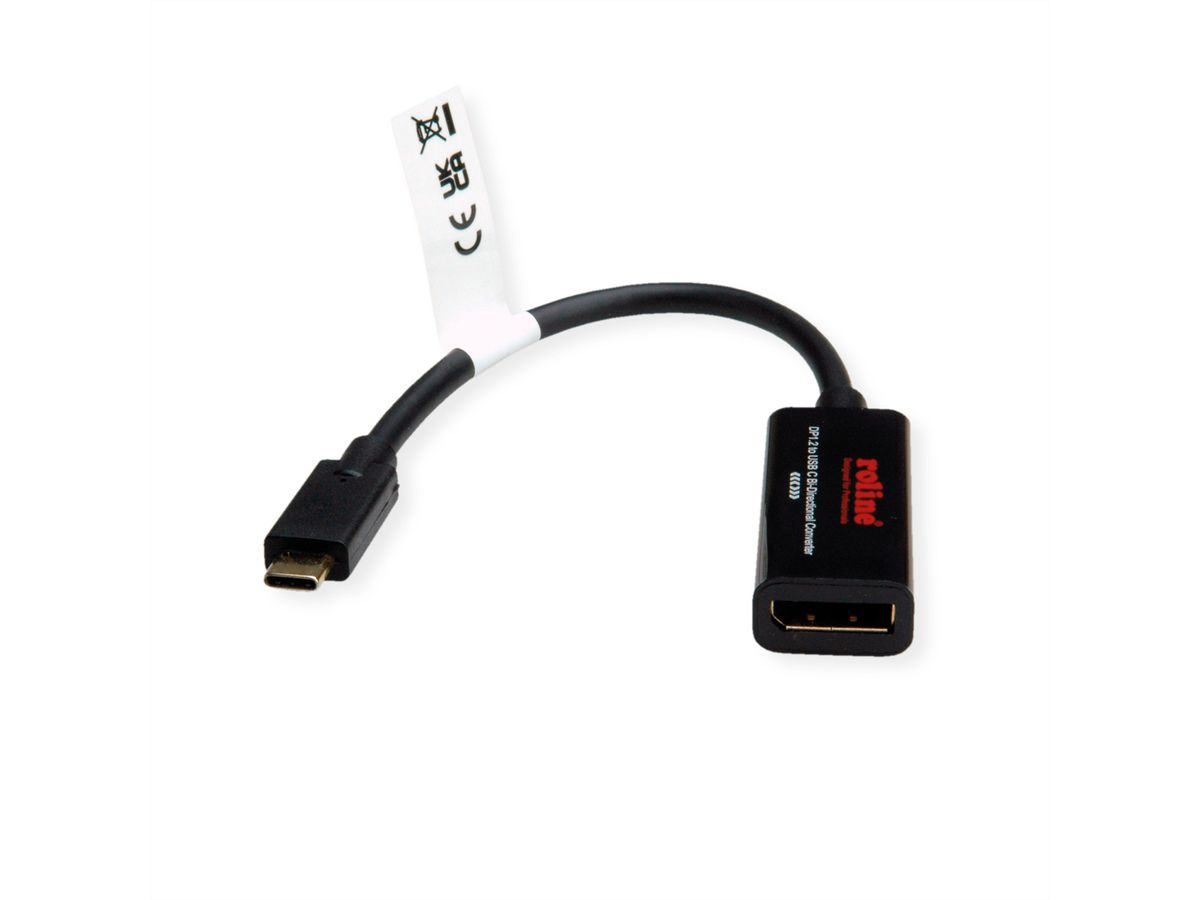 ROLINE Type C - DisplayPort AdapterCable, M/F, Bi-directional, 0.2 m