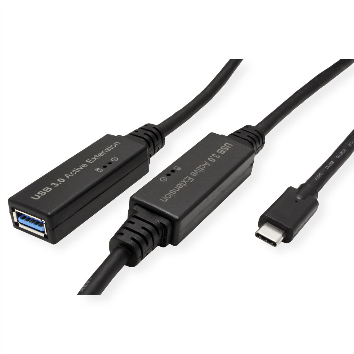 ROLINE USB 3.2 Gen 1 Active Repeater Cable, black, 10 m
