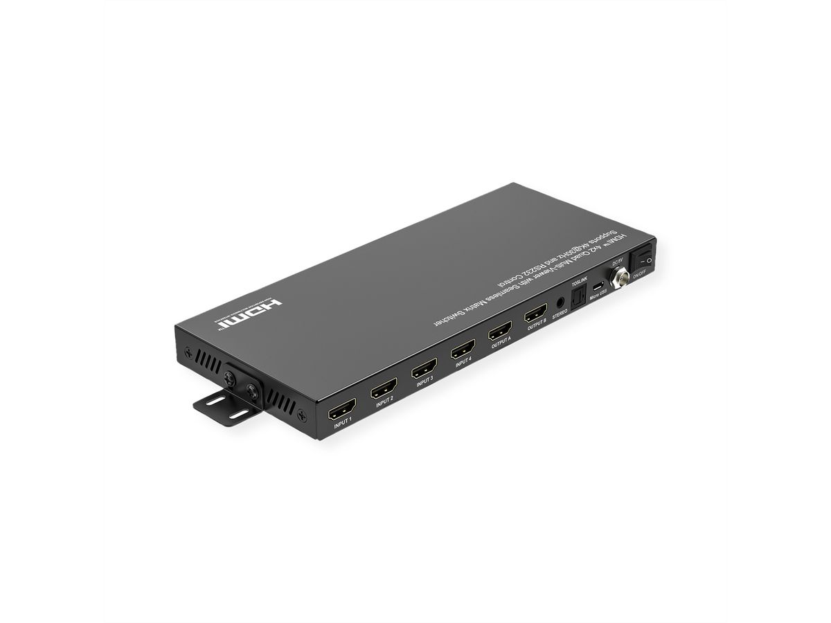 VALUE HDMI Matrix, 4x2, 4K30Hz, QUAD Multi-Viewer, seamless switching