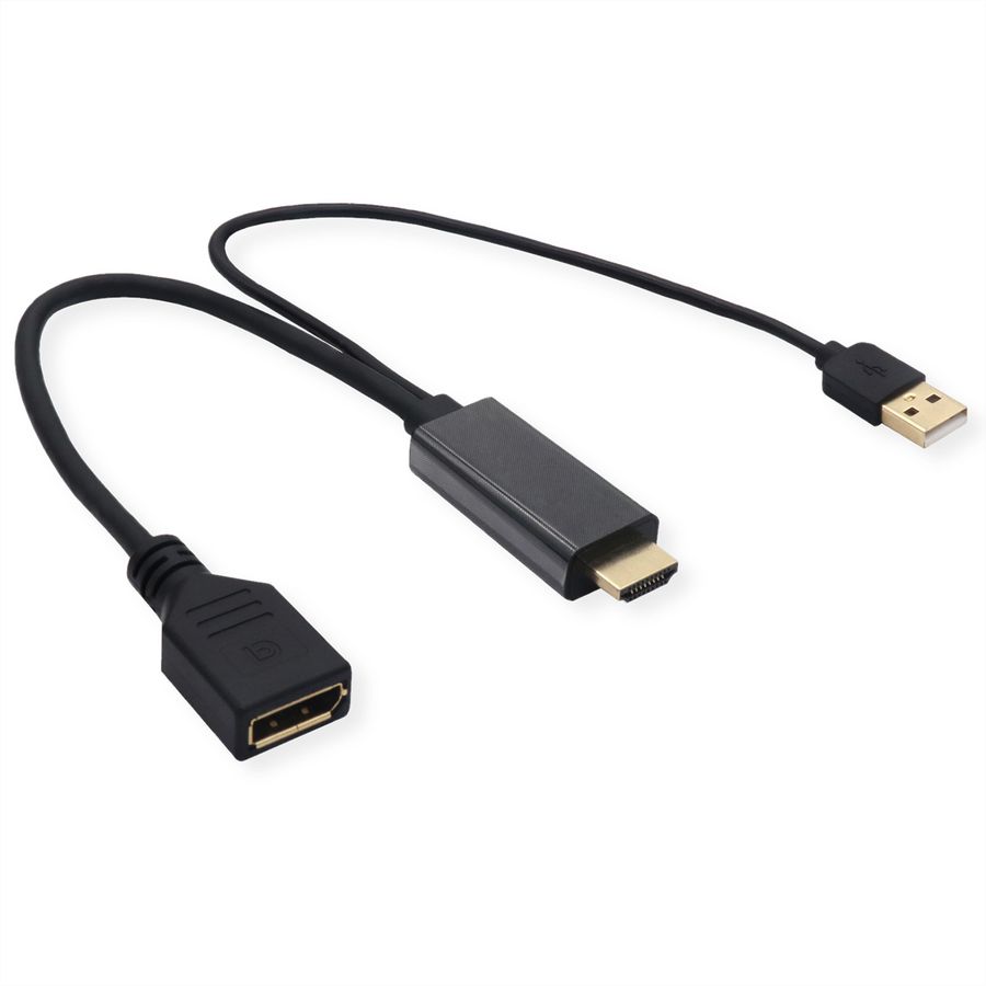 VALUE Cableadapter, v1.2, HDMI M - DP F