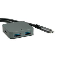 VALUE USB 3.2 Gen 2 Hub, 4 Ports (2x A + 2x C), with Extension Cable, 3 m