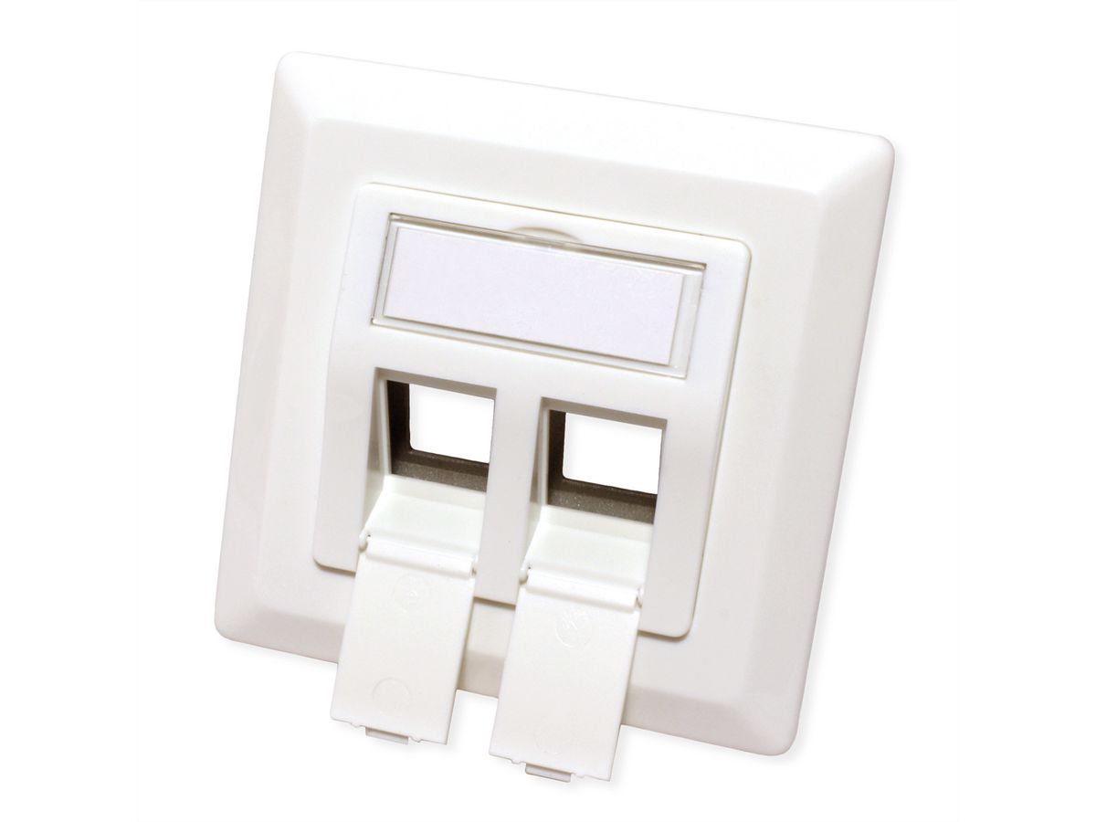 ROLINE Flush Mount Wall Oulet for Keystones, 2-port