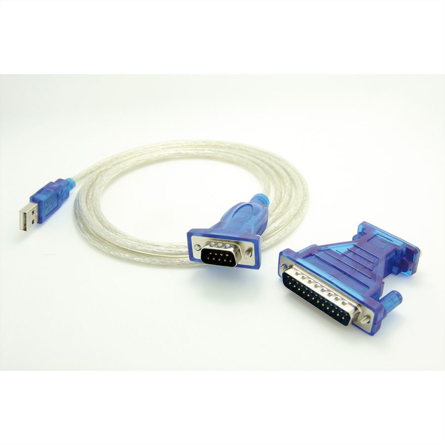 VALUE Converter Cable USB to Serial, turquoise, 1.8 m
