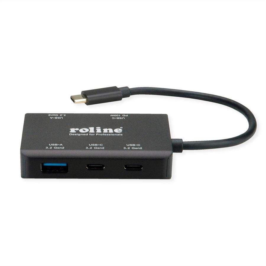 ROLINE USB 3.2 Gen 2 Hub, 4 Ports (2x A + 2x C), PD (100W)