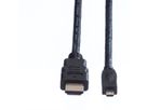 VALUE HDMI High Speed Cable + Ethernet, A - D, M/M, 2 m