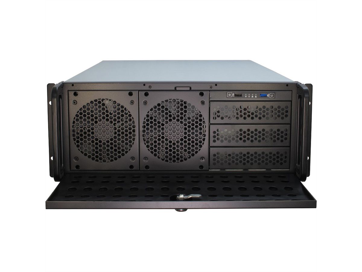 19" Industrial Rack-Mount Server Chassis, 4UH, IPC 4U-4129L, black