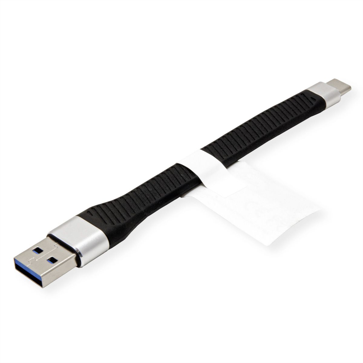 ROLINE USB 3.2 Gen 2 Silicone Cable, C-A, M/M, black, 11 cm