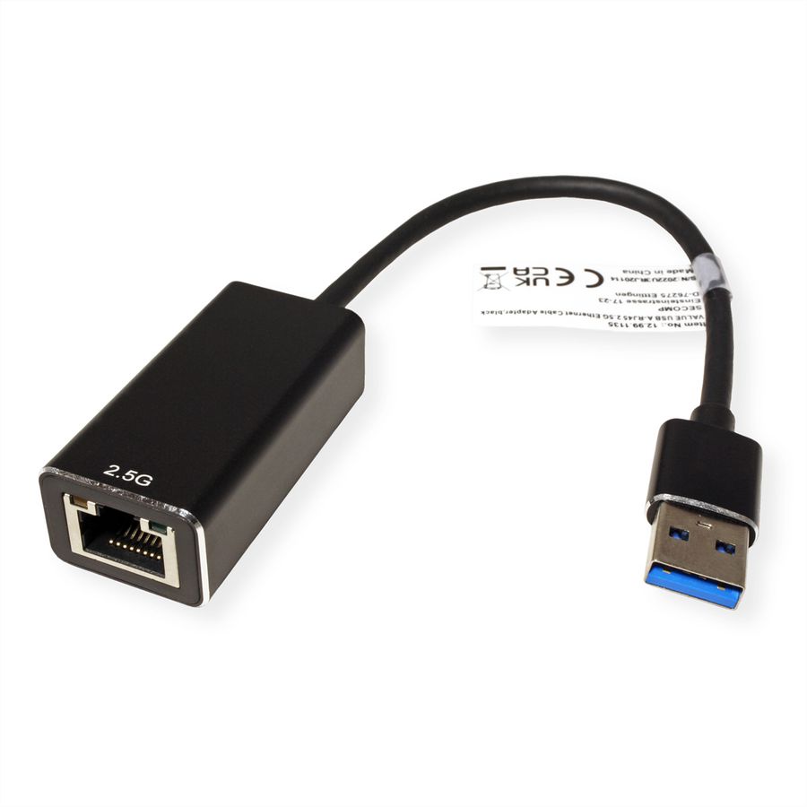 VALUE USB 3.2 Gen 1 Type A, to 2.5 Gigabit Ethernet Converter