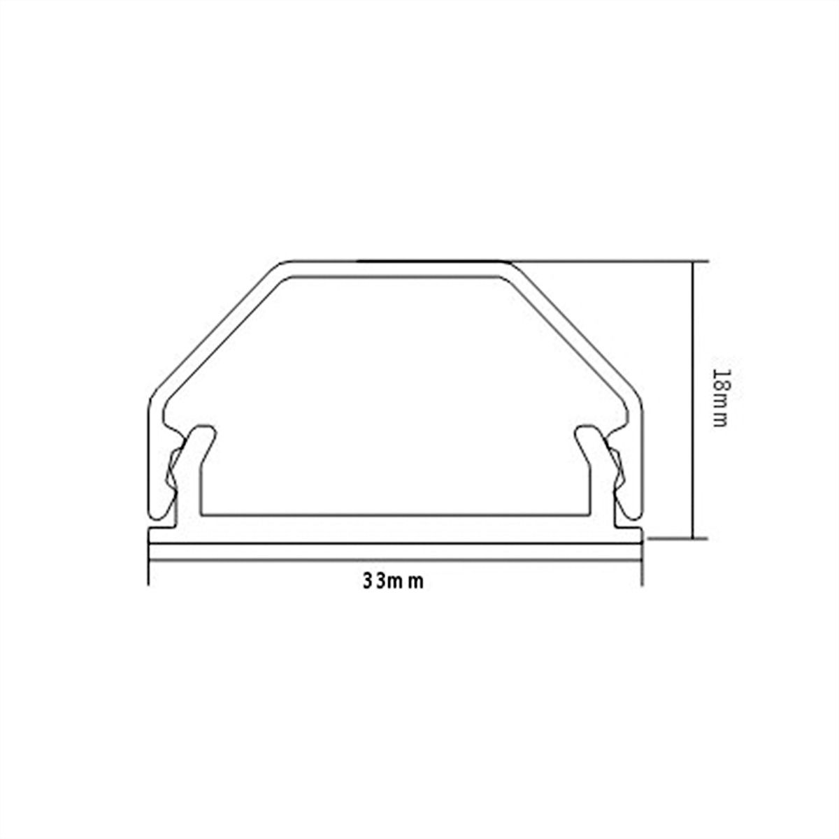 ROLINE Cable Cover, Aluminium, 33x18mm, white, 1.1 m