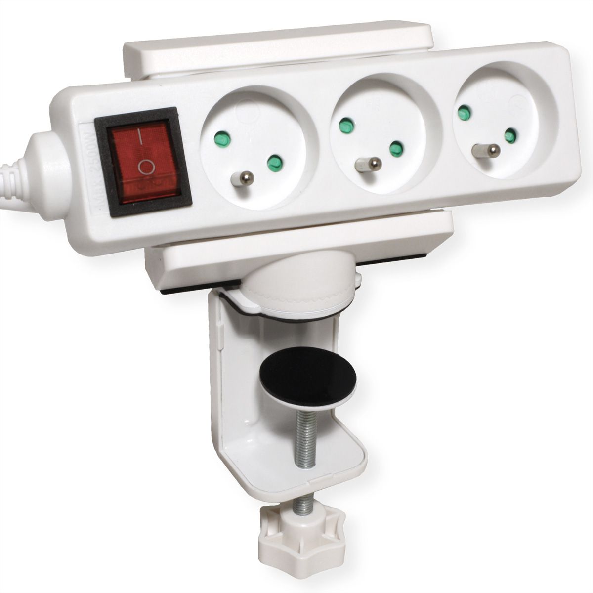 VALUE Clamp-On Power Strip Holder, 360°, white