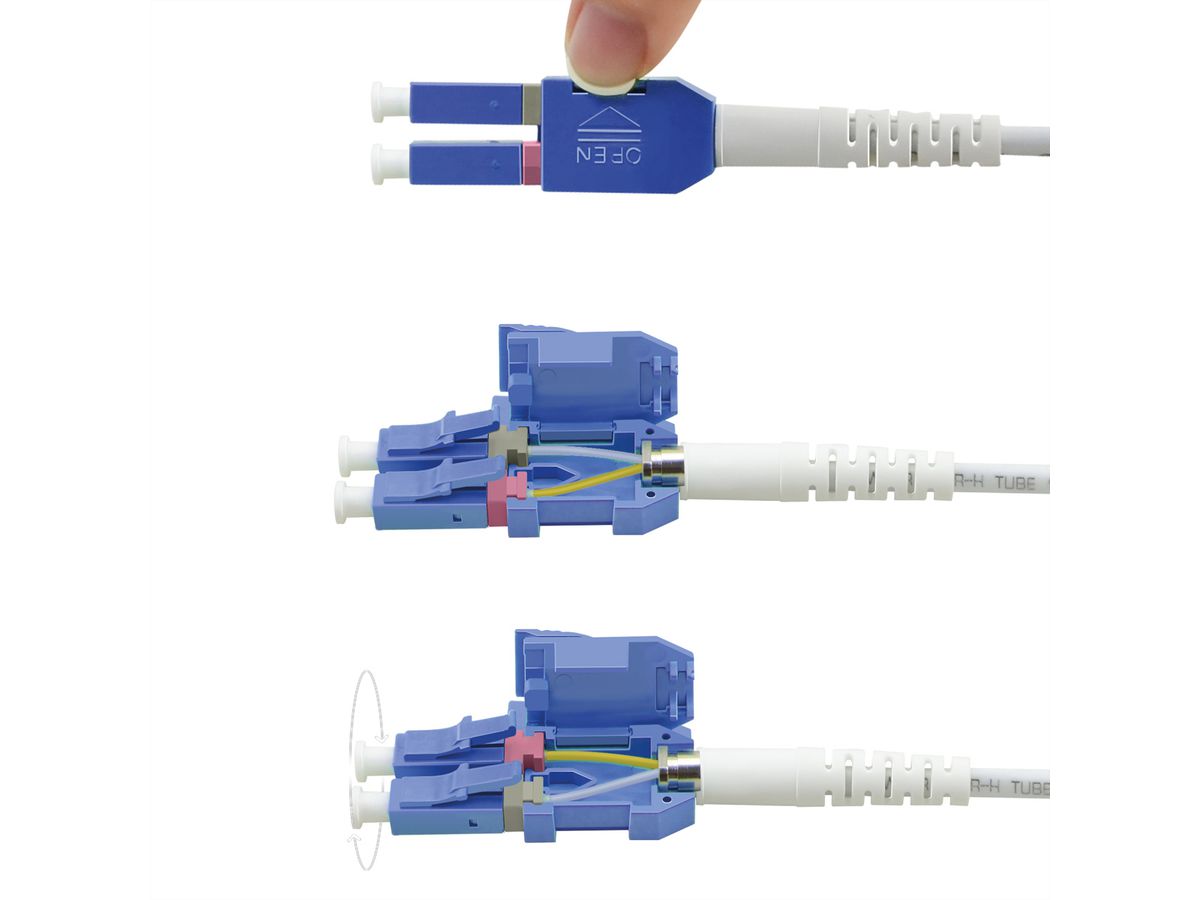 ROLINE Fibre Optic Jumper Cable, Duplex, 9/125µm, OS2, LC/LC, UNIBOOT, yellow, 0.5 m