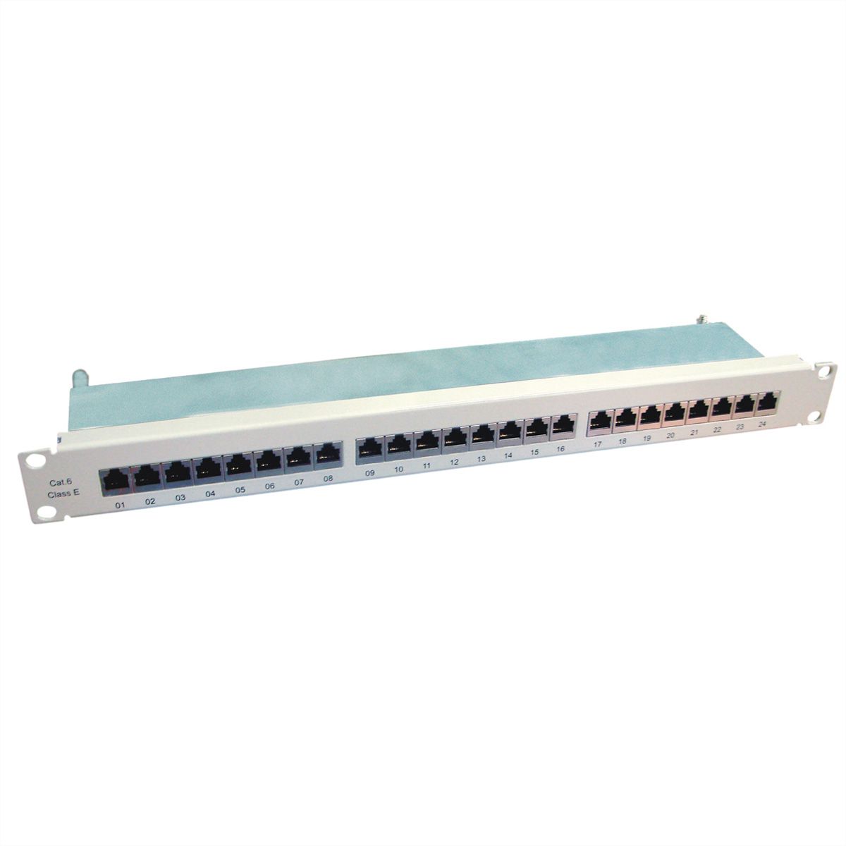 VALUE Cat.6 (Class E) 19" Patch Panel, 24 Ports, STP, grey