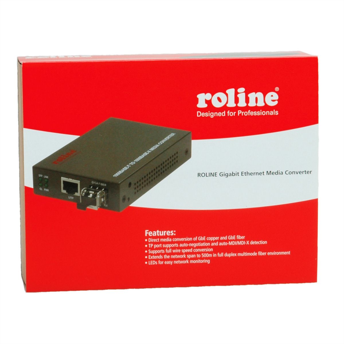 ROLINE Gigabit Converter, incl. mini GBIC, RJ45 to LC