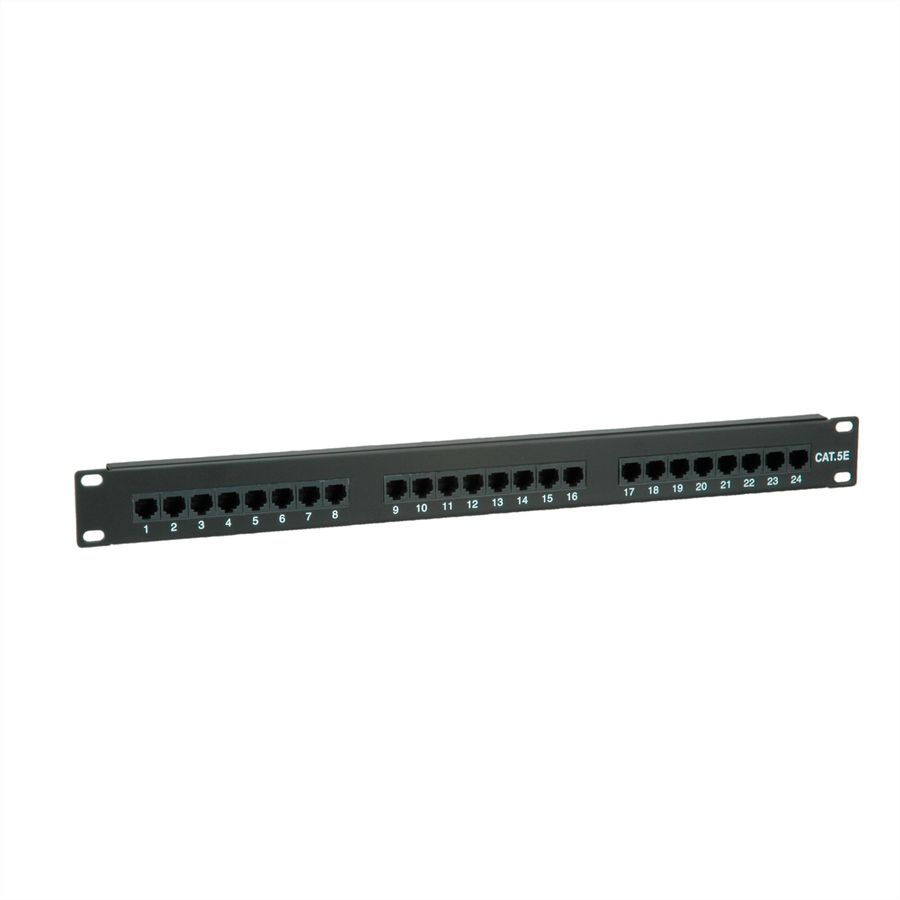 VALUE Cat.5e (Class D) 19" Patch Panel, 24 Ports, UTP, black