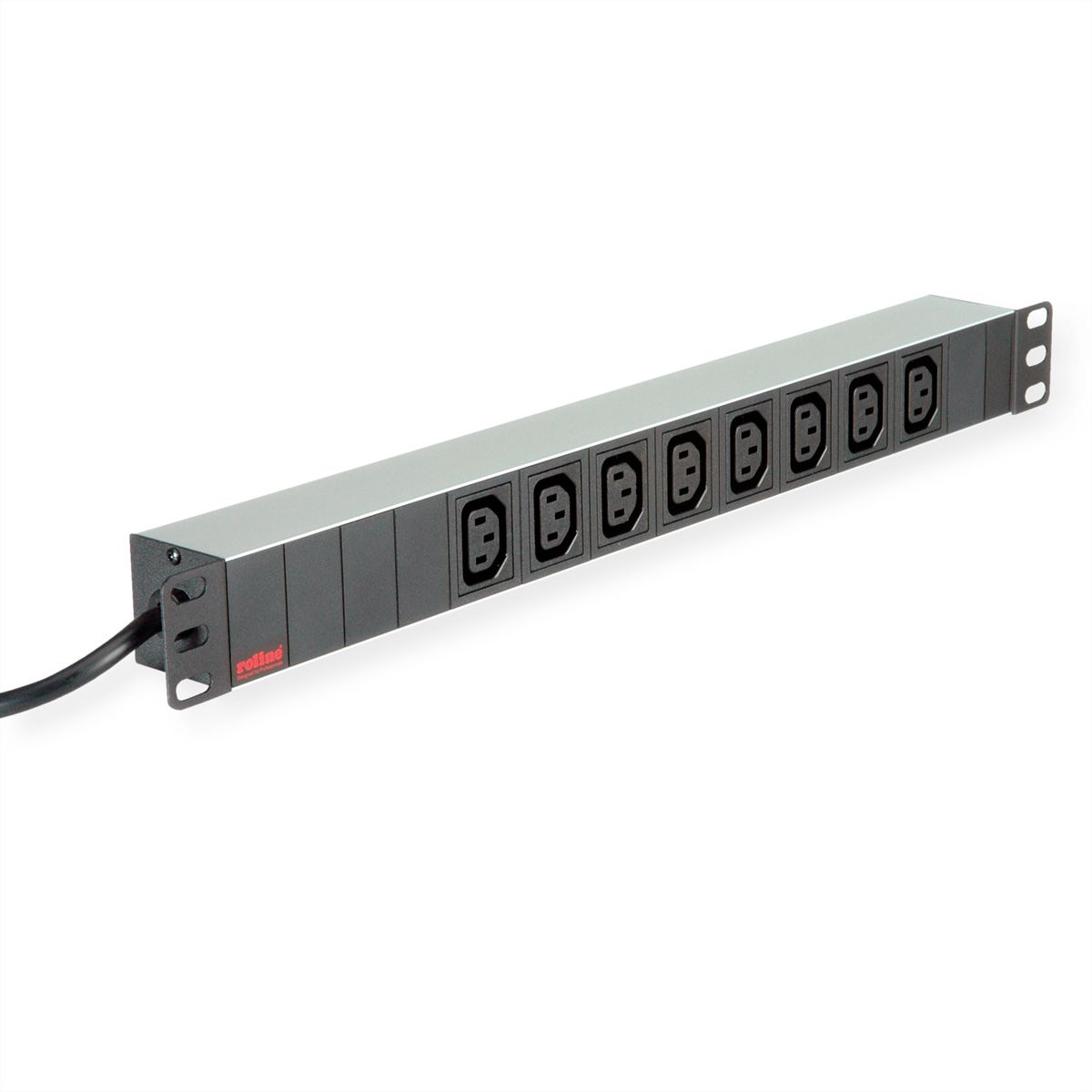 ROLINE 19" PDU for Cabinets 8x 3600W, IEC320 C13 - C20 M, silver, 2 m