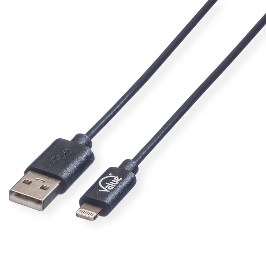 VALUE 8pin to USB Cable for iPhone, iPod, iPad, 1 m