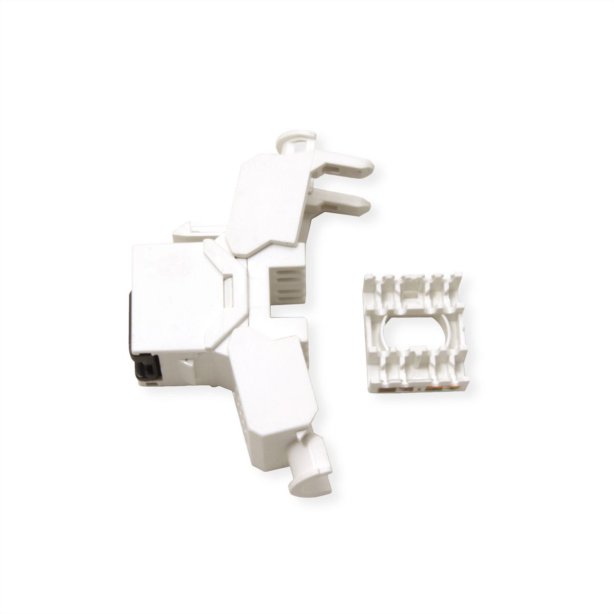 VALUE Cat.6A (Class EA) Keystone, RJ-45, UTP, tool-free, silver, white