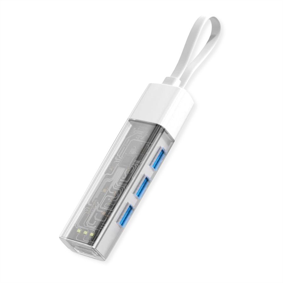 ROLINE USB 3.2 Gen 1 Hub, 4 Ports, Type A+C host connection cable