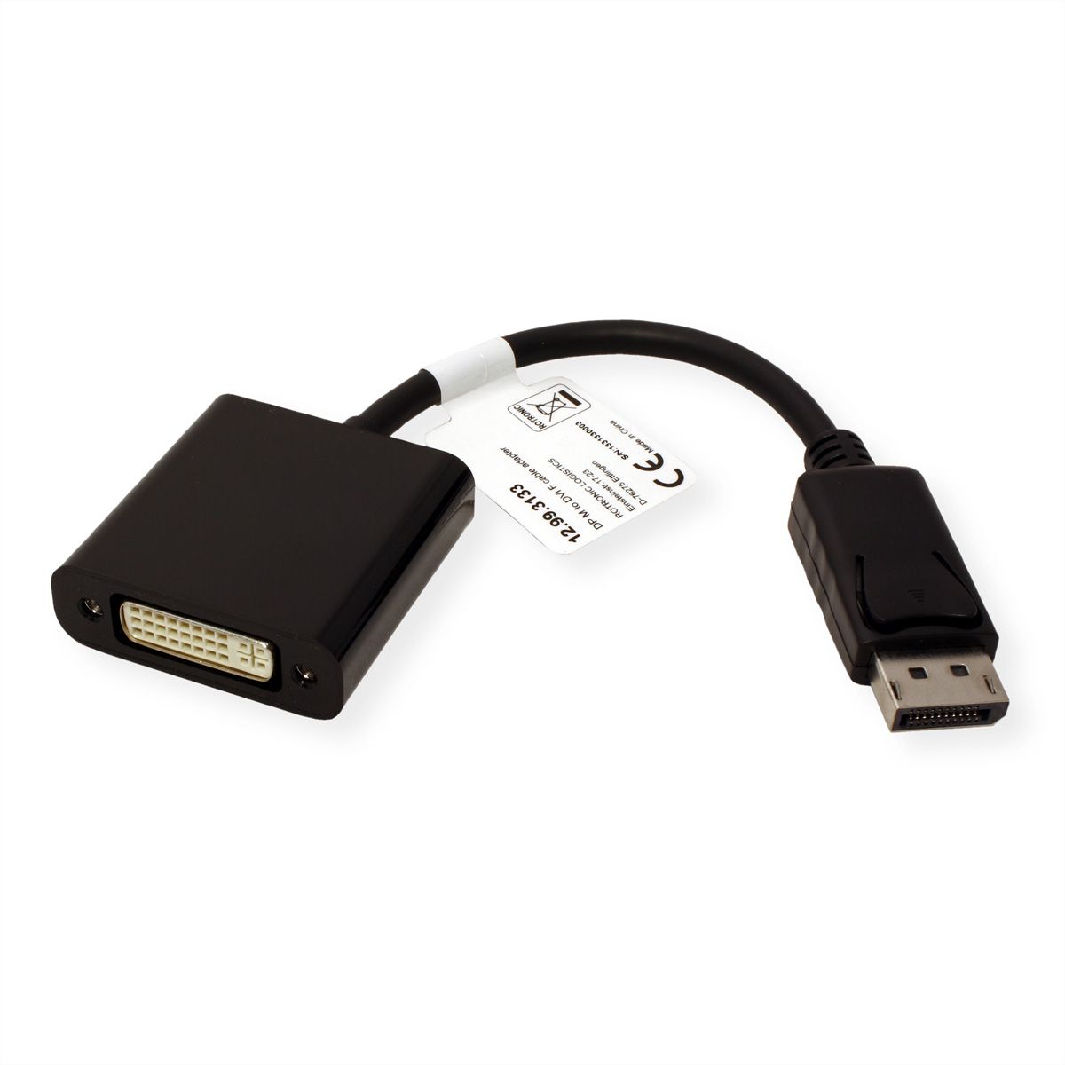 VALUE Cableadapter, DP M - DVI F, 0.15 m