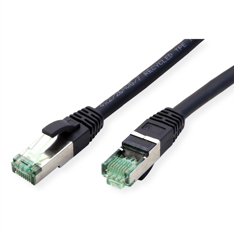 ROLINE RM S/FTP (PiMF) Patch Cord Cat.6A, black, 1 m