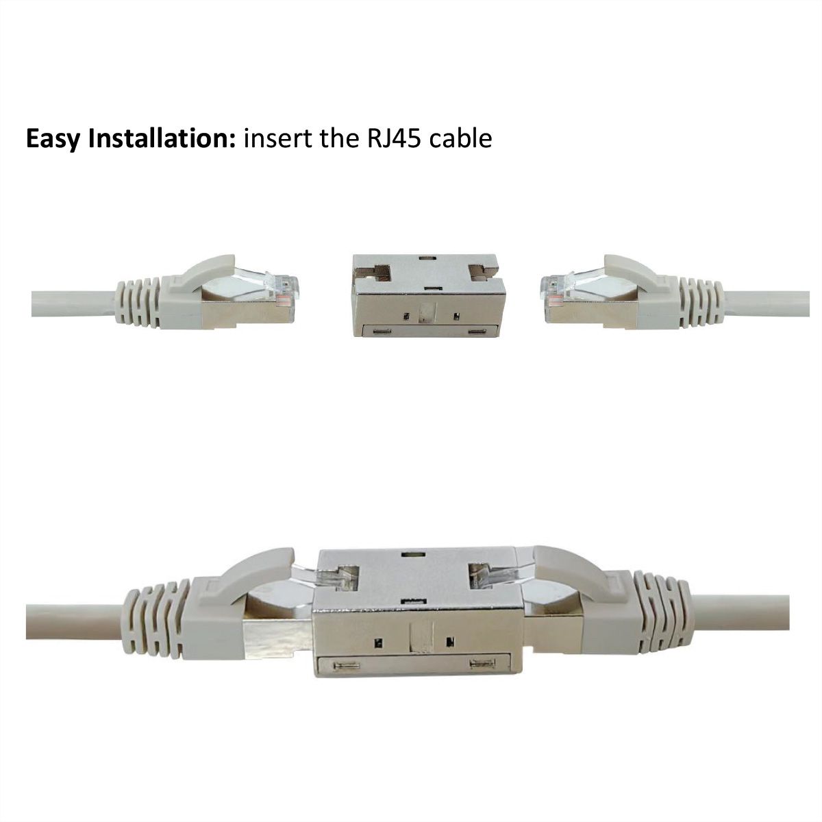 ROLINE RJ-45 Modular Coupler, Cat. 6A (Class EA), shielded, metal housing