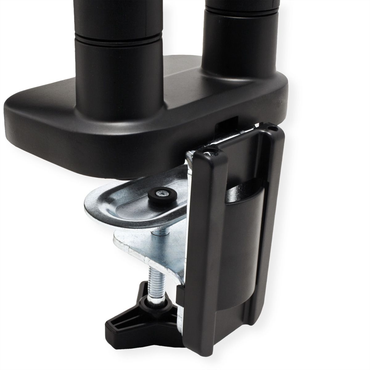 VALUE Dual LCD Monitor Arm, Desk Clamp, 5 Joints, Space Saving