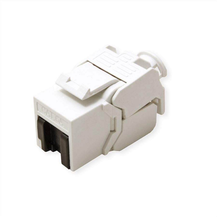 VALUE Cat.6A (Class EA) Keystone, RJ-45, UTP, tool-free, silver, white